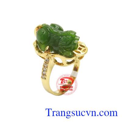 Nhẫn tỳ hưu nephrite tài lộc