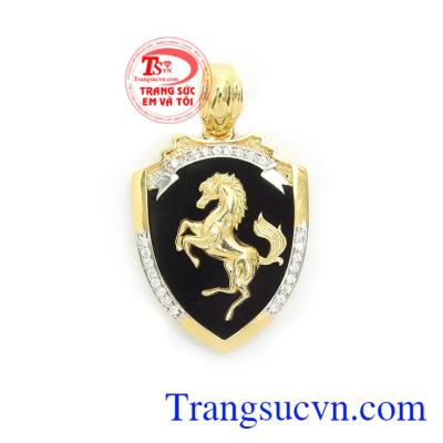 Mặt Dây Nam 10k Mạnh Mẽ chế tác hình ngựa độc đáo, tinh xảo