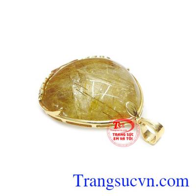 Hỗ trợ điều trị một số bệnh về hô hấp. Mặt đá được bọc vàng tây 14k đảm bảo độ bền đẹp.