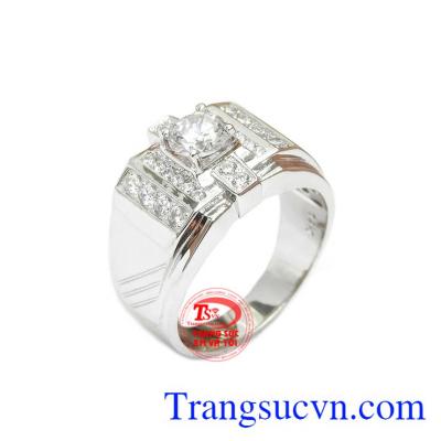 Nhẫn nam đẹp vàng trắng 14k