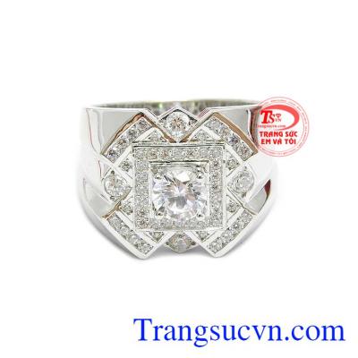 Nhẫn nam sang trọng vàng trắng 14k là một sản phẩm mới mang nét thiết kế thời trang, cá tính.