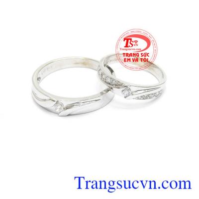 Nhẫn cưới vàng trắng đẹp