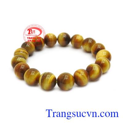 Chuỗi tay mắt hổ 12 ly đẹp hợp phong thủy, thích hợp cho người mệnh kim và mệnh thổ.