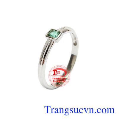 Nhẫn nam vàng trắng 14k thời trang