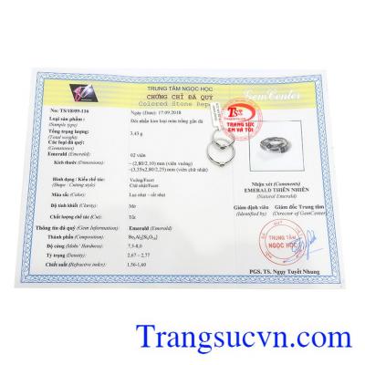 Đôi nhẫn có giấy kiểm định đá quý