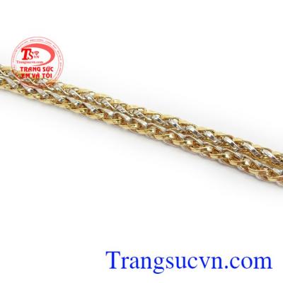 Dây chuyền vàng Italy đúc hai màu vàng trắng và vàng màu sang trọng
