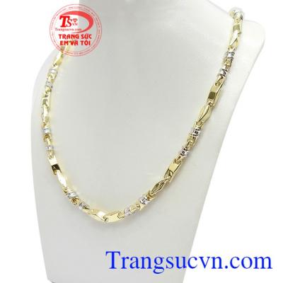 Dây chuyền Chế tác vàng Italy đúc hai màu vàng trắng và vàng màu sang trọng