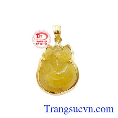 Mặt dây hồ ly thạch anh tóc đẹpc