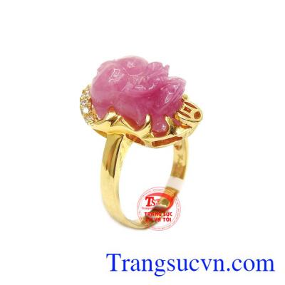 Nhẫn ruby tỳ hưu đẹp