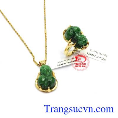 Bộ trang sức tỳ hưu cẩm thạch bình an đẹp