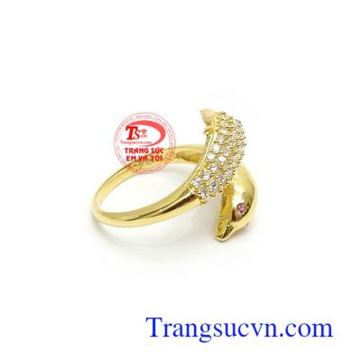 Nhẫn Nữ Cá Heo 10k Quý Phái