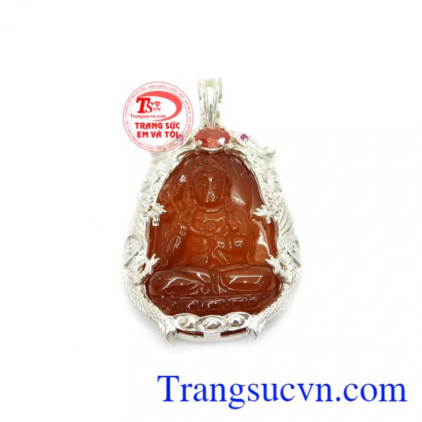 Mặt dây mã não bọc bạc