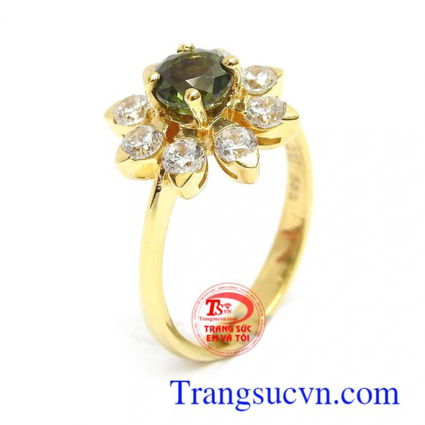 Nhẫn nữ Sapphire may mắn 14k