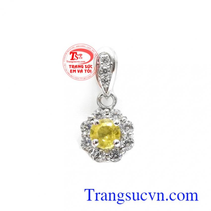 Mặt dây Sapphire vàng bình an