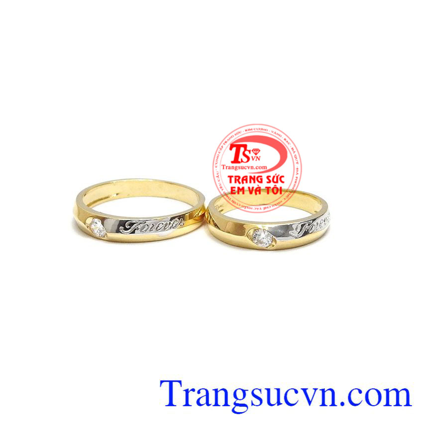 Sản phẩm nhẫn cưới đẹp được chế tác từ vàng 18k sang bóng, bền đẹp