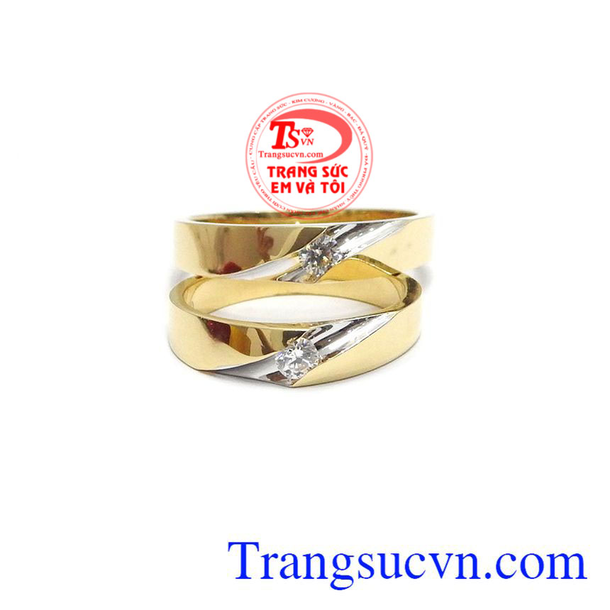 Đôi nhẫn cưới vàng tây 18k lựa chọn hoàn hảo dành cho các cặp đôi