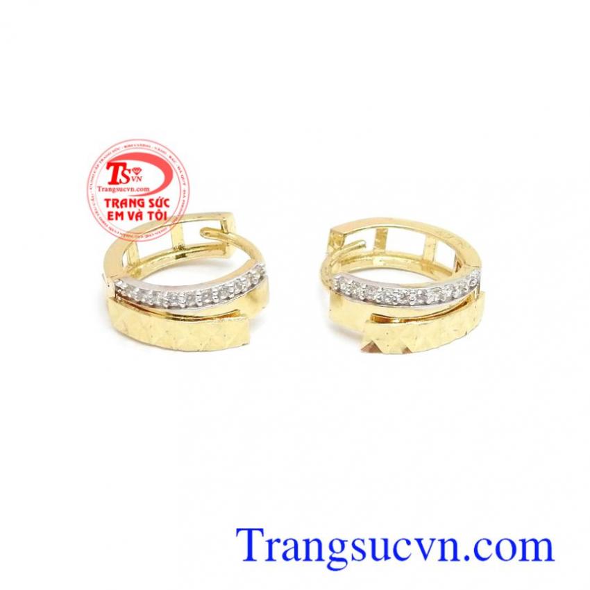 Hoa tai vàng 18k tinh tế