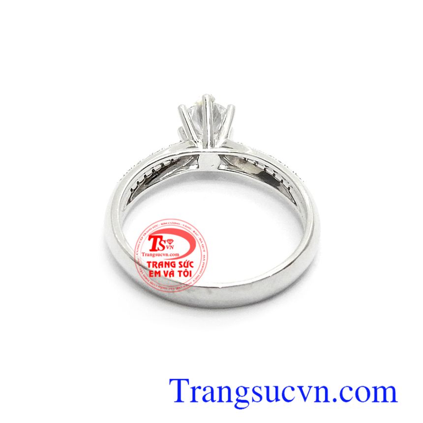 Nhẫn nữ vàng trắng 18k xinh xắn phù hợp làm quà tặng cho người yêu thương những dịp ý nghĩa