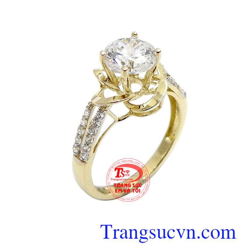 Nhẫn nữ vàng 10k dịu dàng nhập khẩu Hàn Quốc bền đẹp, chất lượng