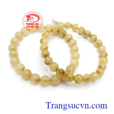 Chuỗi tay thạch anh tóc vàng bình an