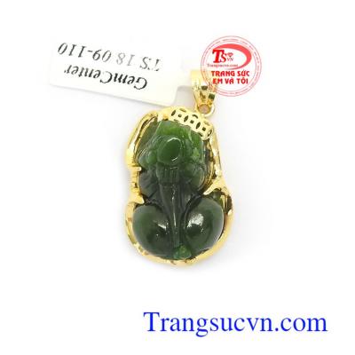 Mặt Dây Chuyền Tỳ Hưu Thịnh Vượng bọc vàng 14k bền đẹp, chất lượng, chạm khắc tinh xảo