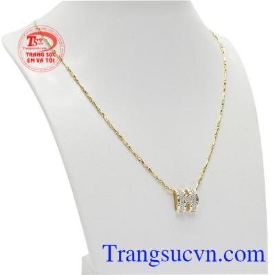 Bộ trang sức chữ H Hàn Quốc được chế tác từ vàng tây 10k sáng bóng, bền đẹp