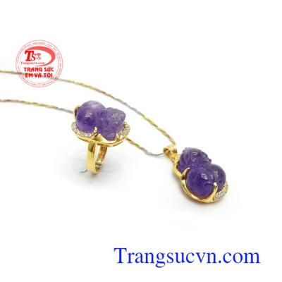 Bộ Trang Sức Thạch Anh Tím Bình An