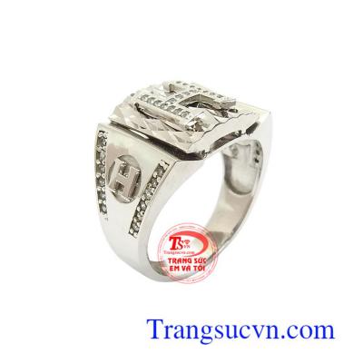 Nhẫn Nam Chữ H Cá Tính 10k nhập khẩu Hàn Quốc bền đẹp, chất lượng, chế tác công nghệ cao cấp