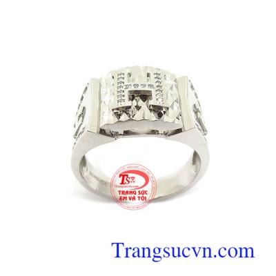Nhẫn Nam Chữ H Cá Tính tinh xảo mang lại phong cách mạnh mẽ, cá tính và riêng biệt cho phái mạnh
