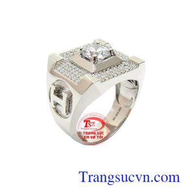 Nhẫn Nam Hàn Quốc Đính Đá Mạnh Mẽ vàng 10k bền đẹp, chất lượng, chế tác tinh xảo, đẳng cấp, tôn lên sự mạnh mẽ cá tính và phong cách riêng cho phái mạnh