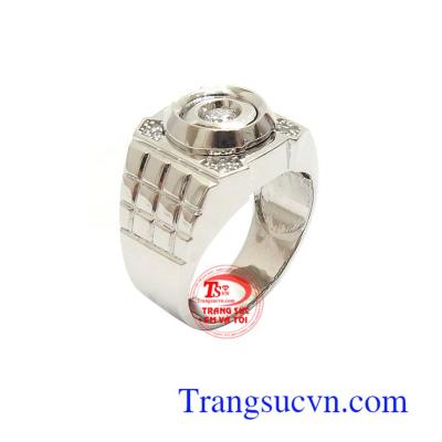 Nhẫn Nam Đính Đá Đẳng Cấp 10k nhập khẩu Hàn Quốc kiểu dáng đẹp, chất lượng cao