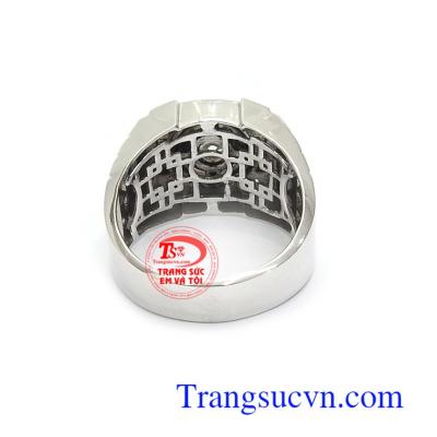 Nhẫn nam vàng trắng phong cách