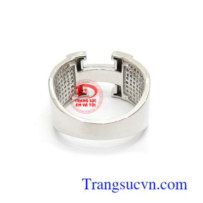 Nhẫn nam vàng trắng 10k