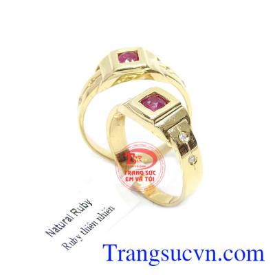 Nhẫn cưới hạnh phúc giản đơn vàng 14k
