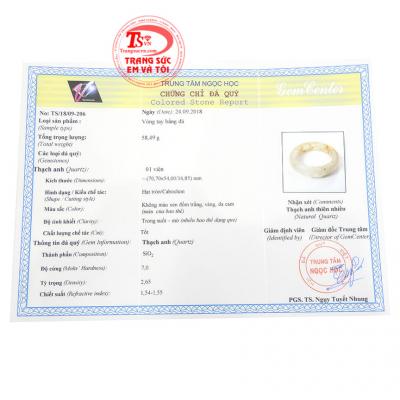 Giấy kiểm định từ trung tâm ngọc học