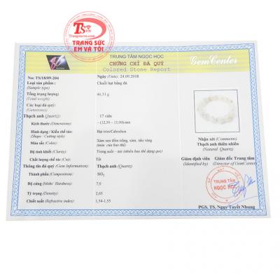 Giấy kiểm định từ trung tâm ngọc học