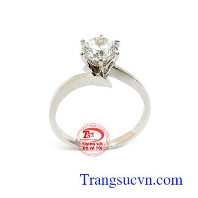 Nhẫn Nữ Vàng Trắng Thời Trang mang lại sự tinh tế, nhẹ nhàng và sang trọng cho phái đẹp