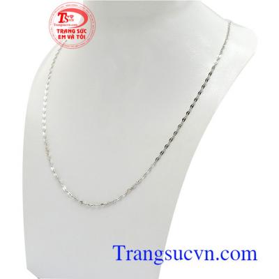 Dây chuyền nữ vàng trắng 18k nhập khẩu nguyên chiếc cá tính