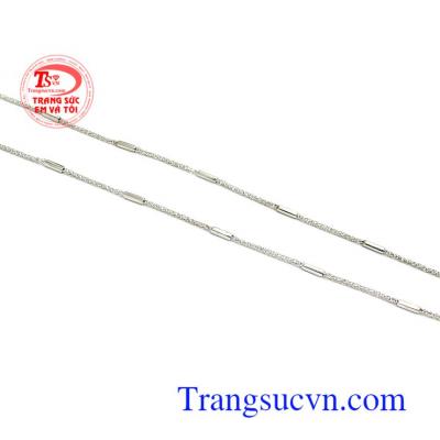 Dây chuyền vàng trắng Ý 18k tinh xảo