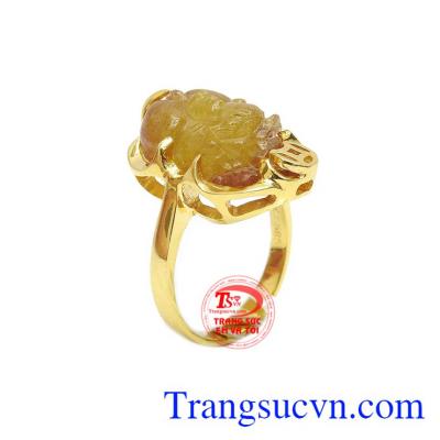 Nhẫn tỳ hưu thạch anh tóc hợp mệnh