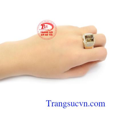 Nhẫn nam thạch anh thiên nhiên cao cấp