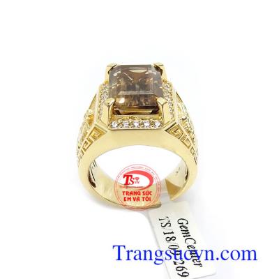 Nhẫn Nam Thạch Anh 14k Mạnh Mẽ cá tính