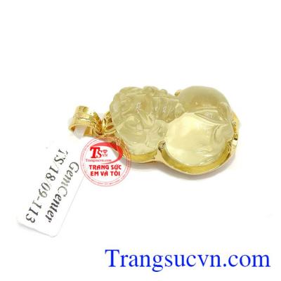 Mặt tỳ hưu vàng may mắn vàng 14k