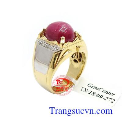Nhẫn nam Ruby sao thịnh vượng may mắn