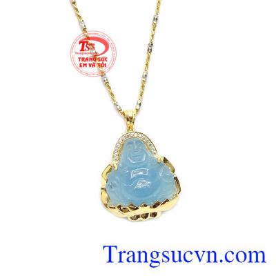 Bộ sản phẩm sang trọng, tinh tế và hợp phong thủy. Bộ trang sức di lặc aquamarine