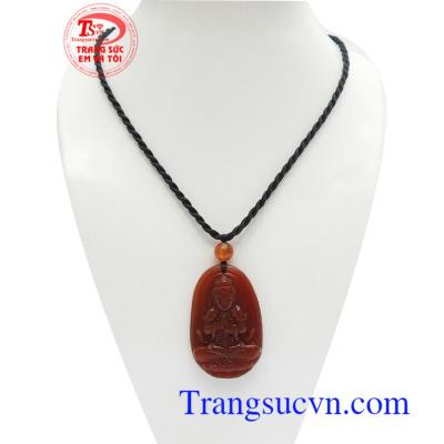 Phật bản mệnh mã não tuổi Mùi Thân Như Lai Đai Nhật, mặt dây chuyền phật mã não