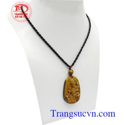 Phật bản mệnh mắt hổ tuổi Thìn Tỵ Phổ Hiền Bồ Tát, mặt dây chuyền mắt hổ thiên nhiên