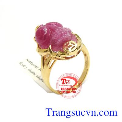 Nhẫn ruby tỳ hưu phú quý