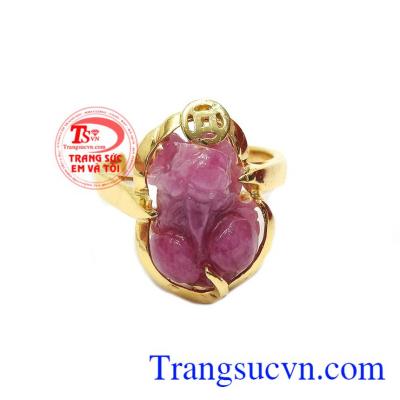 Nhẫn nữ tỳ hưu đắc lộc bọc vàng 14k