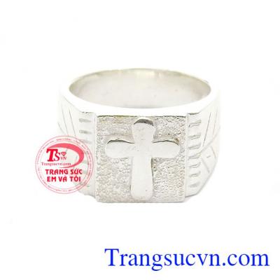 Nhẫn bạc công giáo đẹp được chế tác từ bạc 925 đẹp tinh tế, chất lượng bạc đảm bảo
